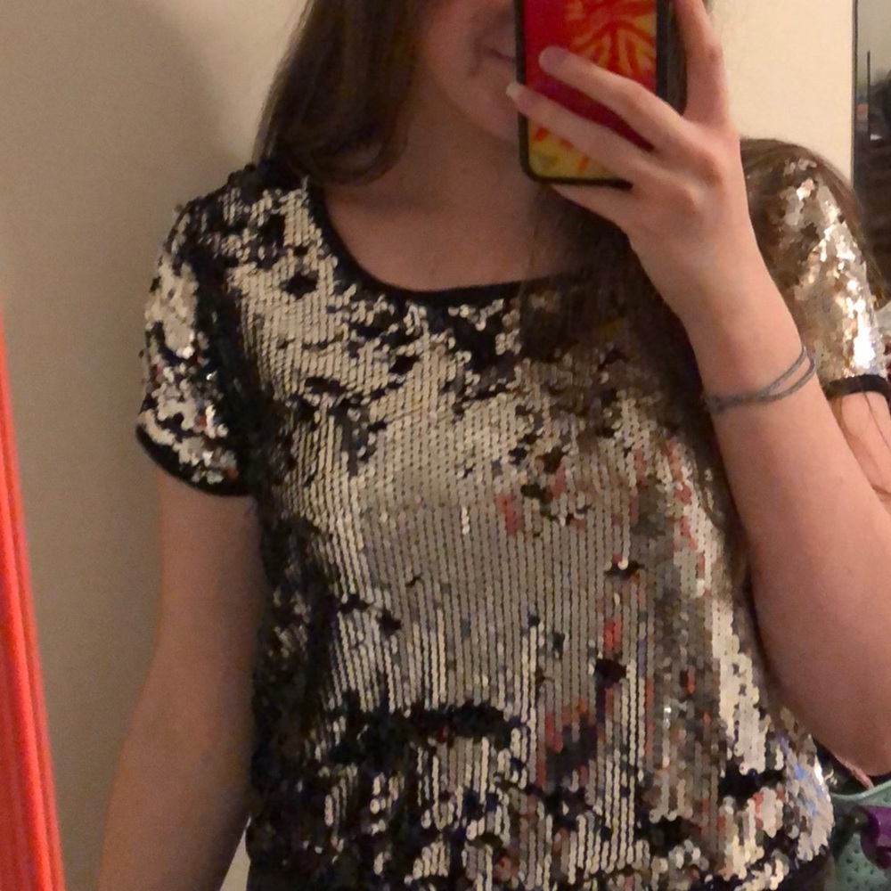 debs sparkly shirt